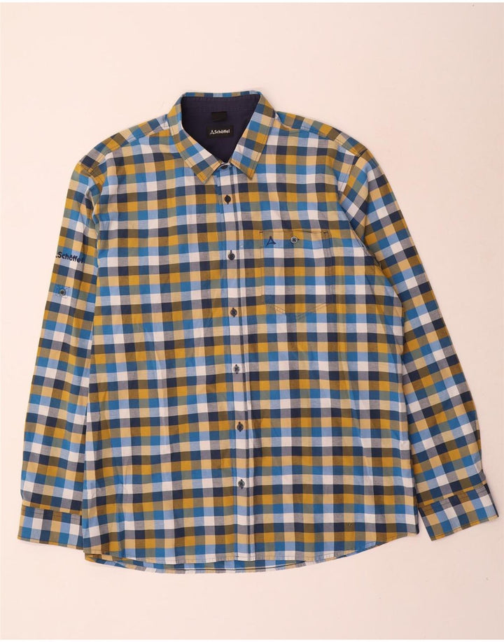 Camisa masculina Schoffel grande algodão xadrez multicolorido