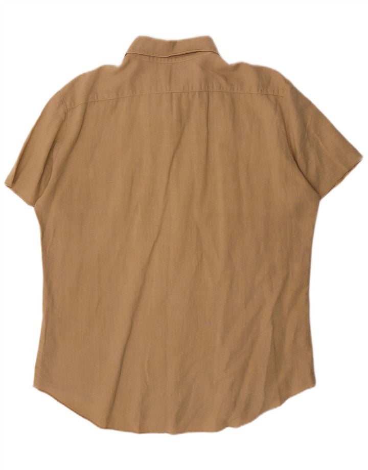 Camisa masculina de manga curta Energie linho bege médio