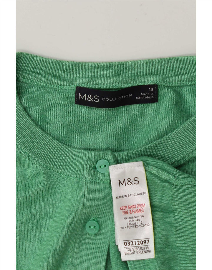 Suéter cardigã feminino Marks & Spencer UK 16 grande viscose verde