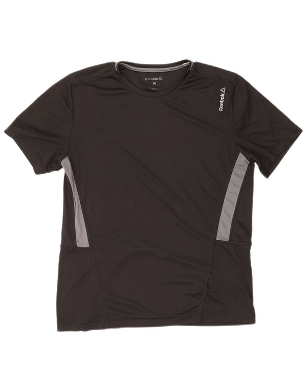 Camiseta feminina REEBOK UK 14 médio preto colorblock poliéster