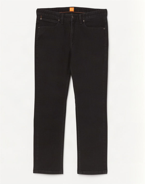Hugo Boss Mens Straight Jeans W34 L28 Algodão Preto