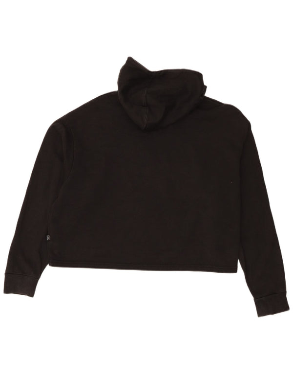 Puma Womens Crop Graphic Oversized Hoodie Jumper Reino Unido 18 XL Algodão Preto