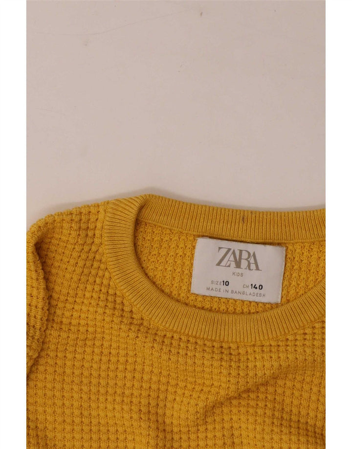 Suéter Zara Boys com gola redonda 9-10 anos amarelo
