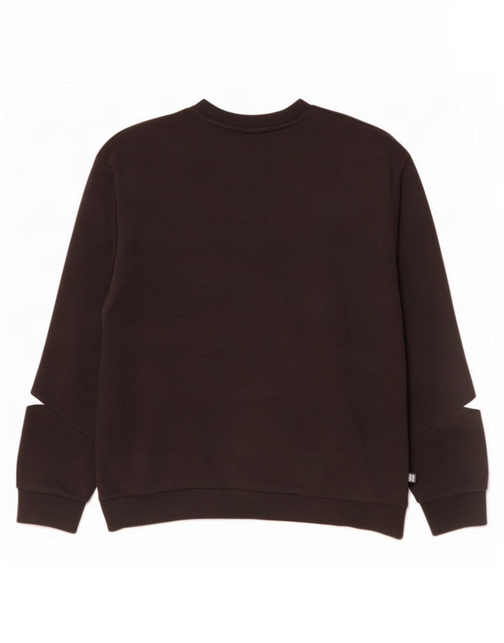 Puma Mens Graphic Moletom Jumper XL Preto Colorblock Algodão
