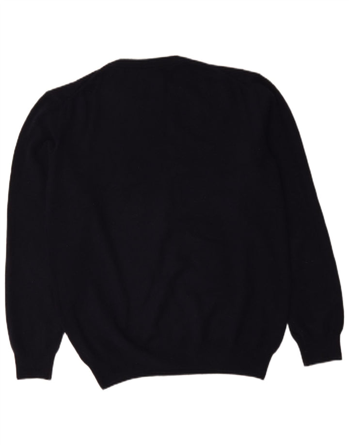 Suéter masculino Gant com gola redonda, grande lã de cordeiro azul marinho