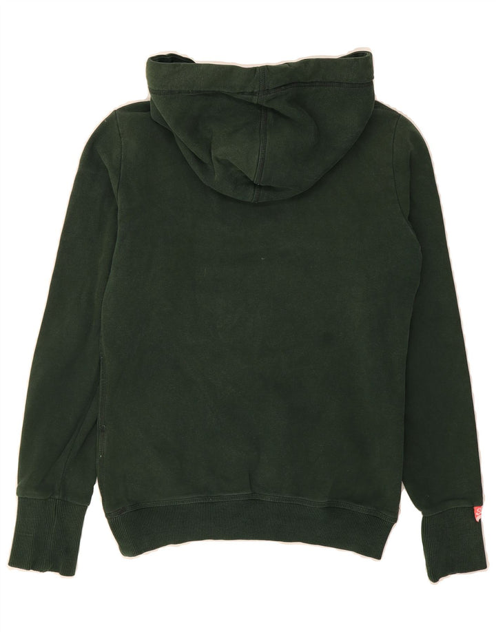SUPERDRY Mens Graphic Hoodie Jumper XS Green Cotton Vintage Superdry and Second-Hand Superdry from Messina Hembry 