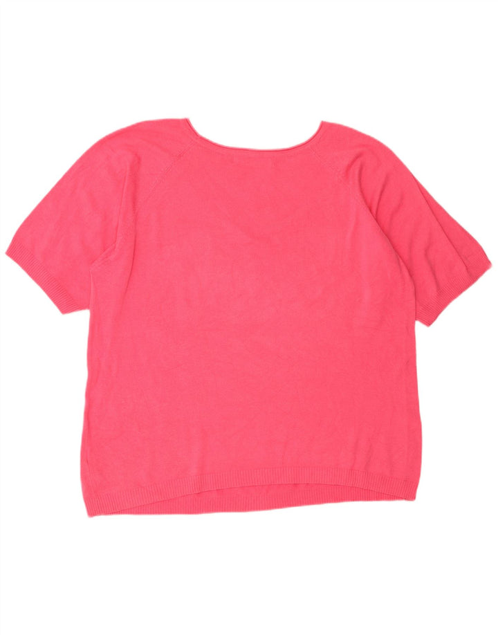Zara Suéter feminino oversized com gola canoa Reino Unido 14 médio rosa