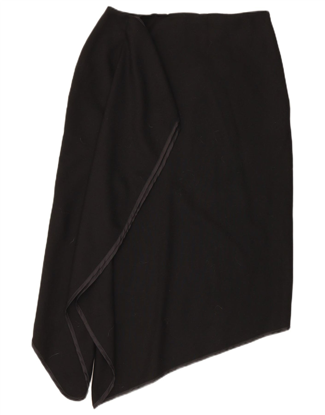 Saia assimétrica feminina vintage IT 46 grande W30 lã preta