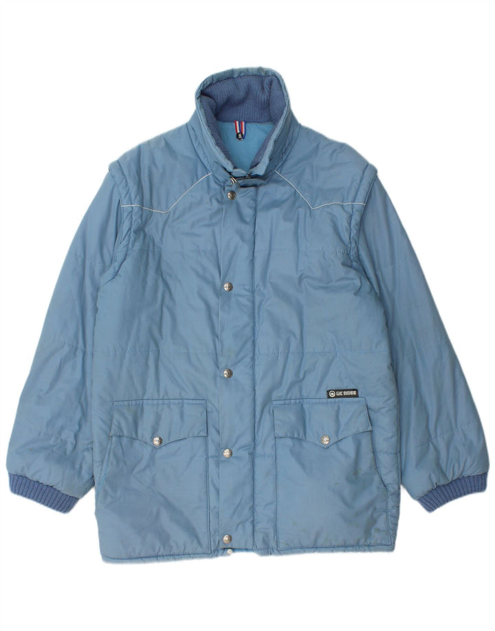 Jaqueta acolchoada masculina MC Ross UK 38 azul médio Colourblock clássico