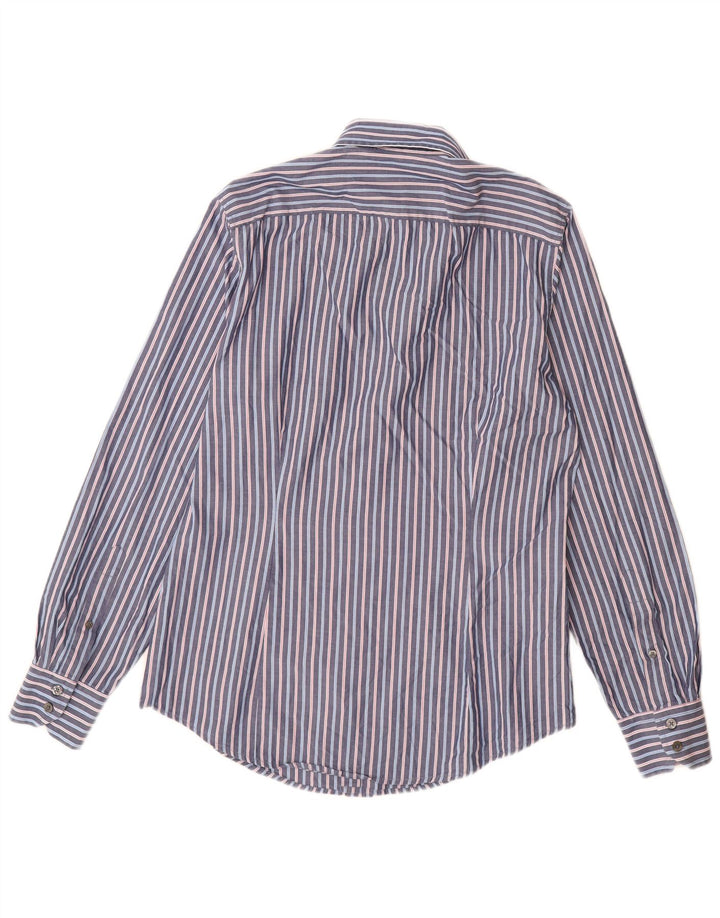 Camisa masculina Benetton listrada azul médio