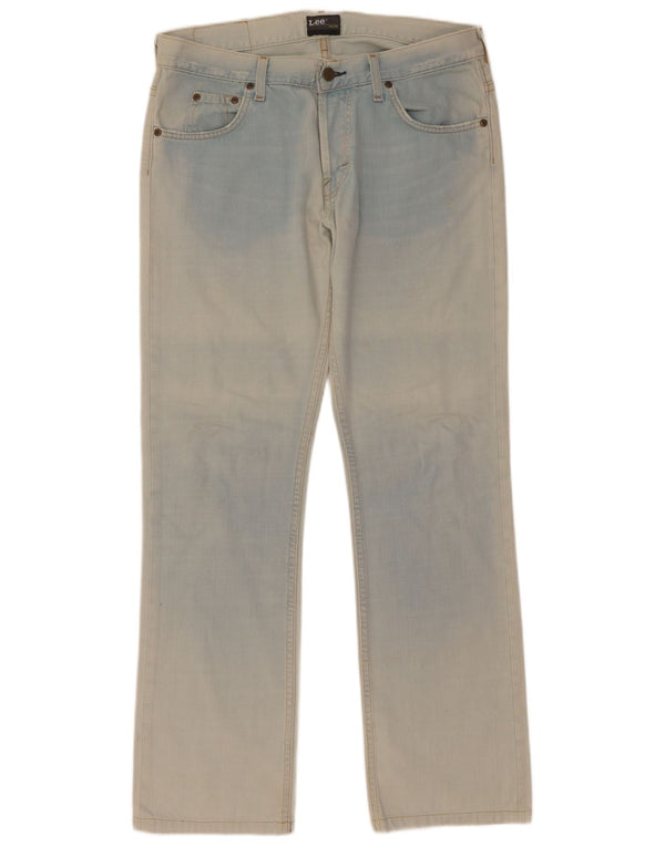 Lee Mens Knox Straight Jeans W32 L36 Azul Algodão