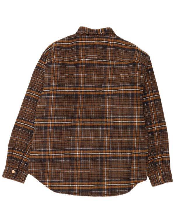 Jack & Jones Mens Lumberjack Flannel Shirt Large Brown Plaid Cotton