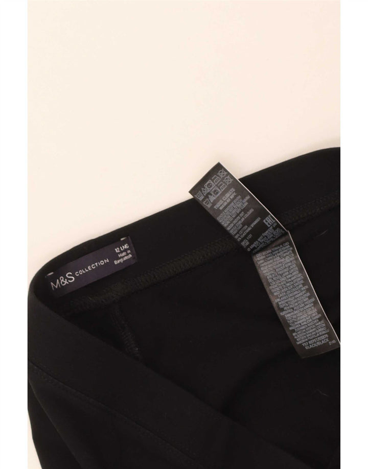 Leggings femininos Marks & Spencer UK 12 algodão preto médio