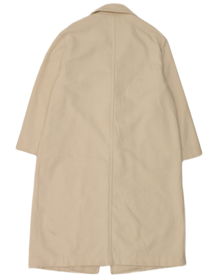 Sobretudo feminino Zara UK 16 grande poliéster branco