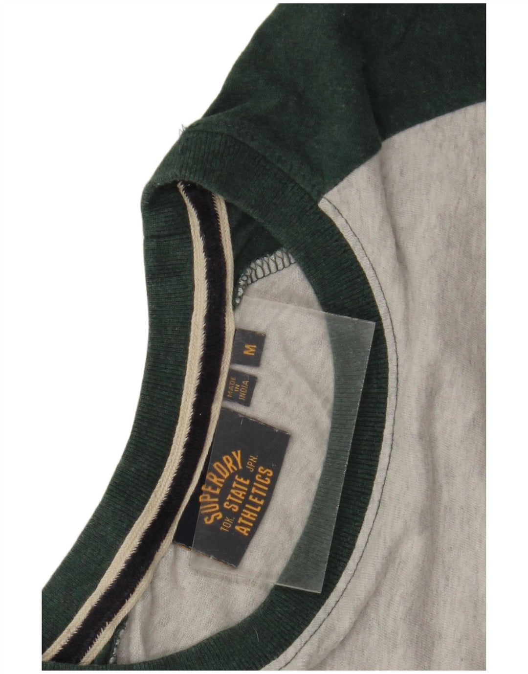 Top masculino Superdry manga comprida cinza médio algodão colorblock