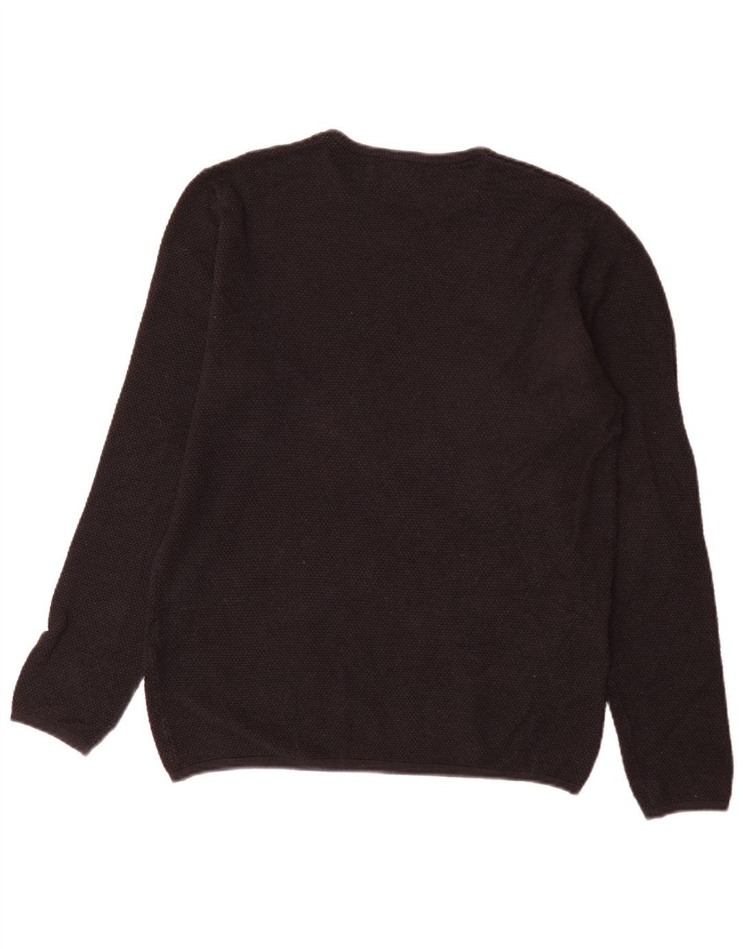 Suéter masculino Zara com gola redonda, grande algodão preto