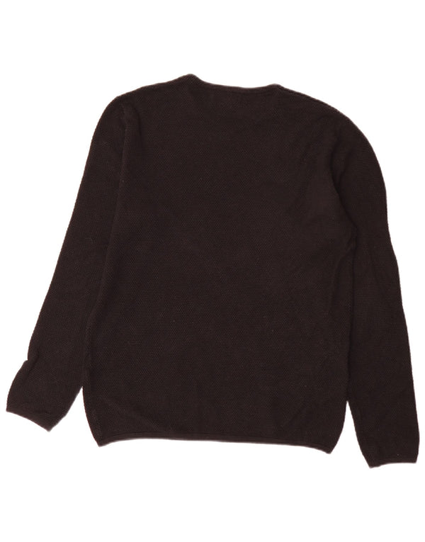 Suéter masculino Zara com gola redonda, grande algodão preto