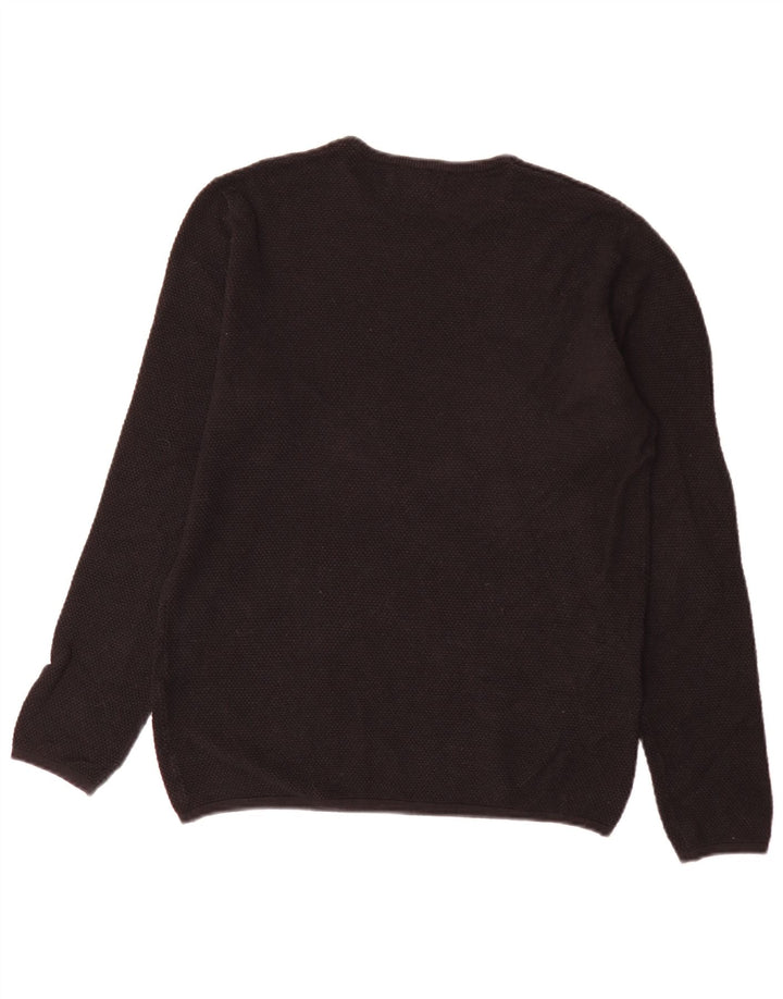 Suéter masculino Zara com gola redonda, grande algodão preto