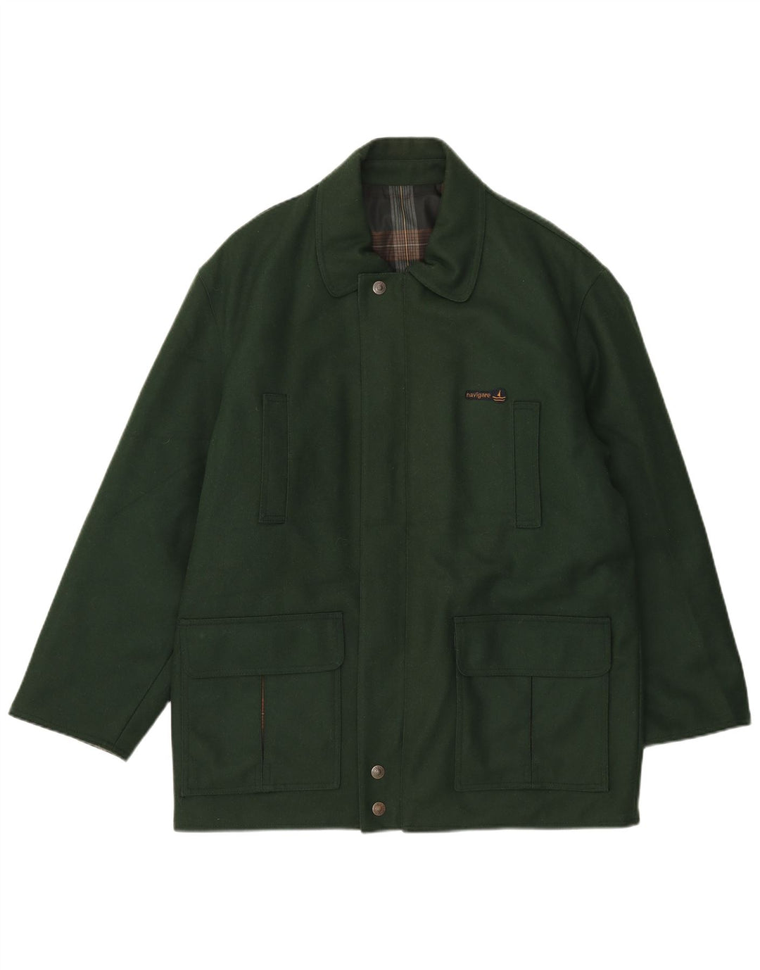Jaqueta masculina reversível Navigare UK 38 lã verde média