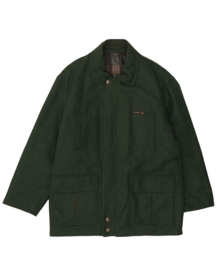 Jaqueta masculina reversível Navigare UK 38 lã verde média