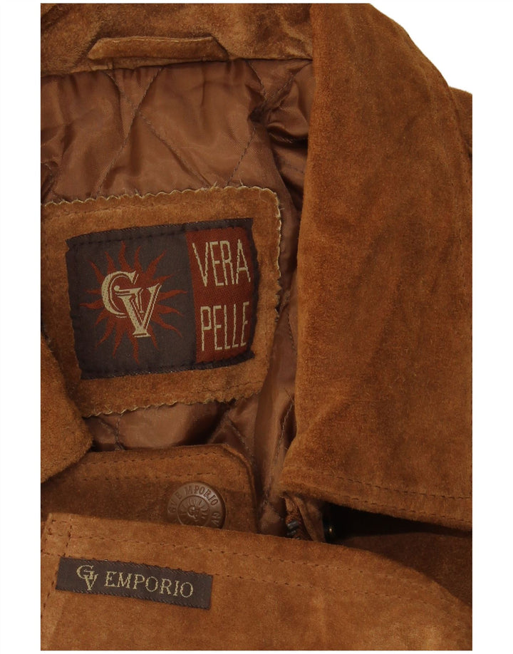 Jaqueta feminina de camurça GV EMPORIO UK 20 2XL marrom