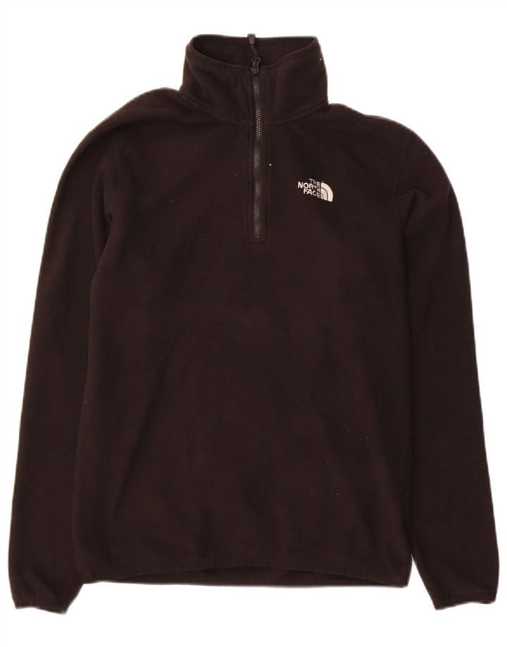 Suéter masculino The North Face com zíper e gola em lã, pequeno, preto, poliéster