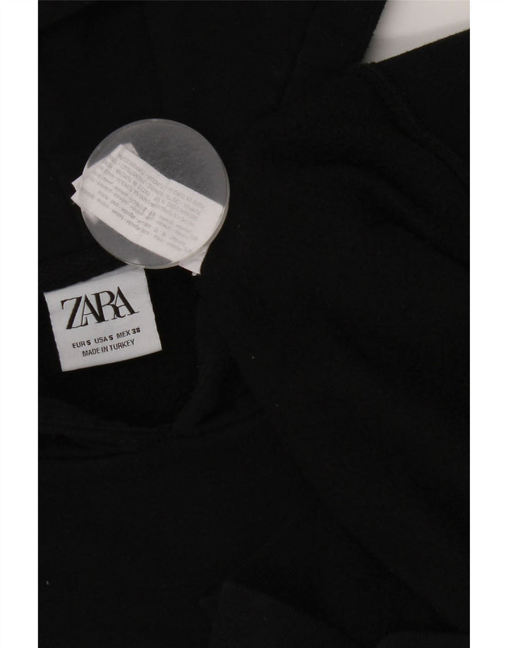 Zara moletom com capuz masculino pequeno algodão preto