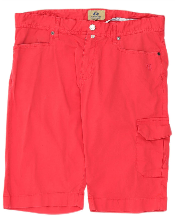 Shorts cargo masculino LA MARTINA W34 grande algodão rosa