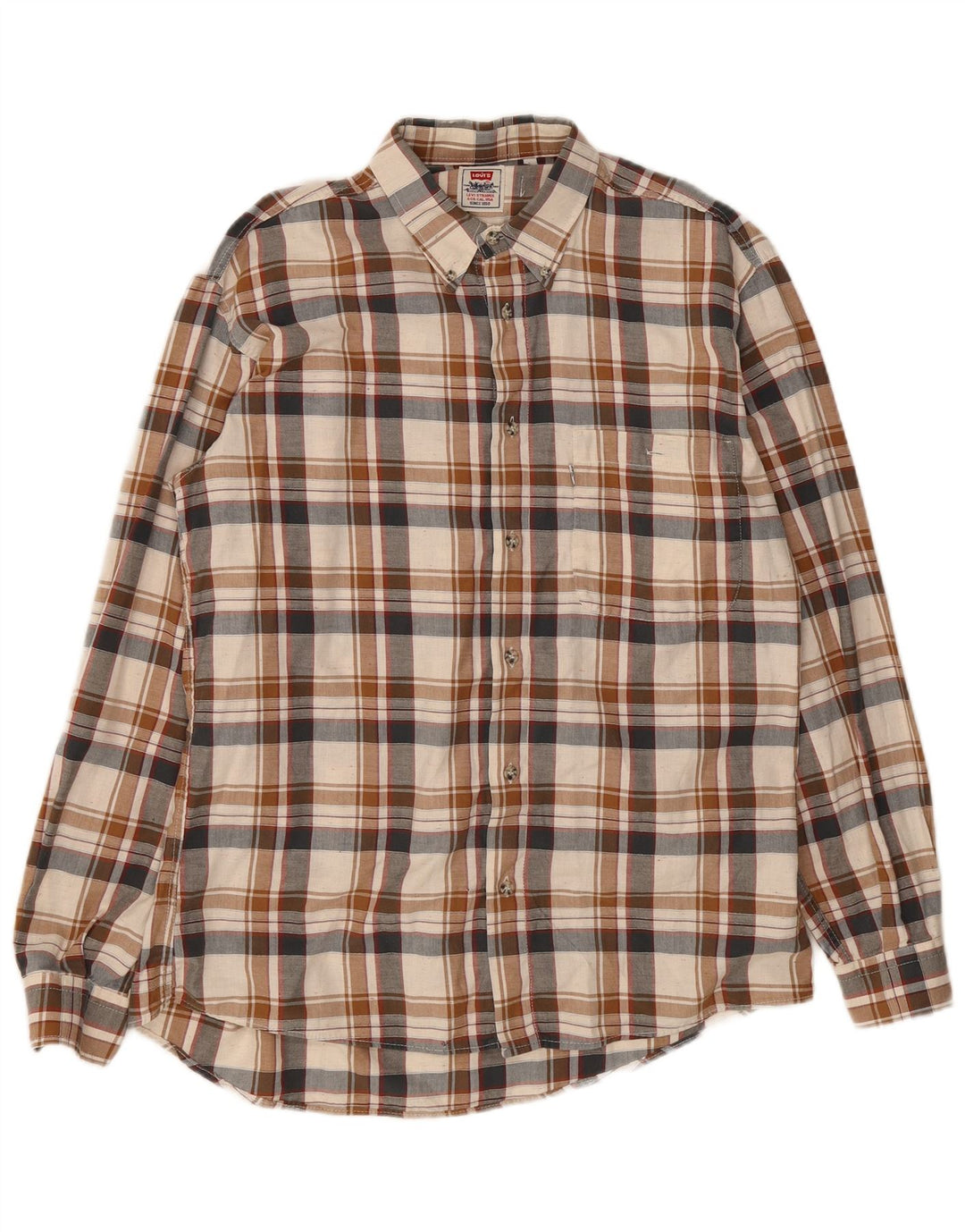 Camisa masculina de flanela Levi's grande xadrez bege