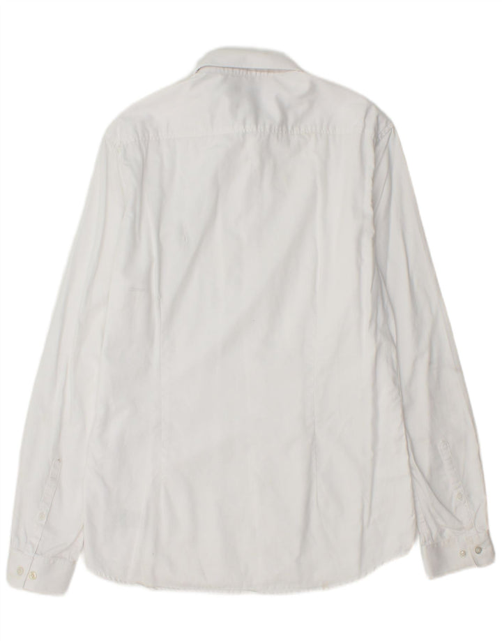 Camisa masculina Slim Fit JULES de algodão branco médio