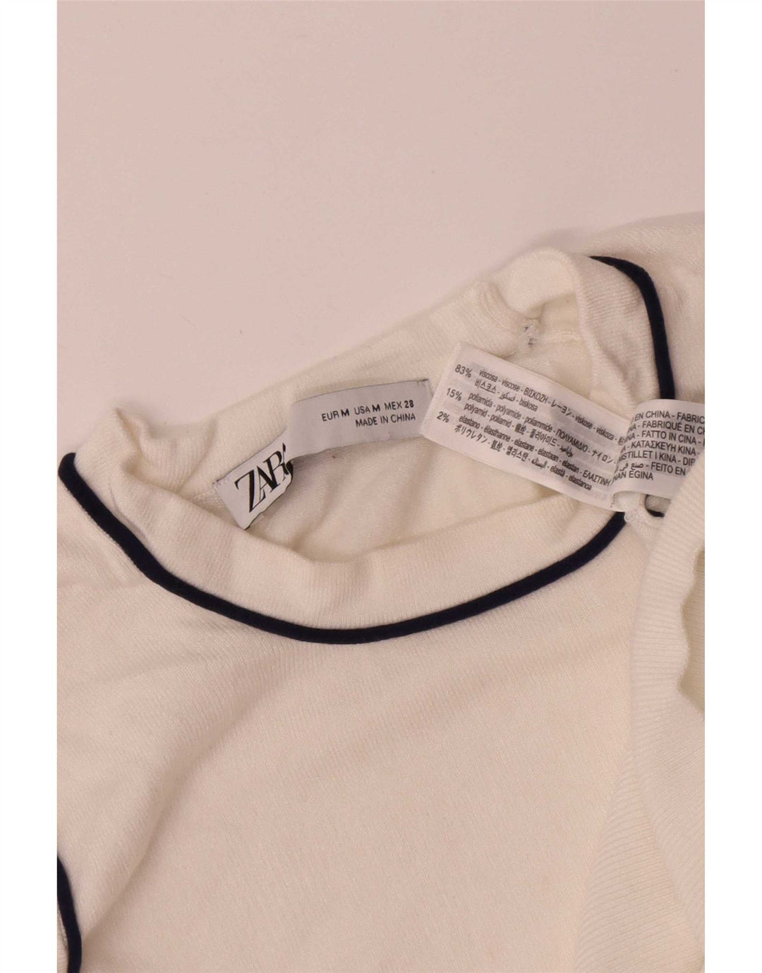 Zara Womens Vest Tank Top UK 12 Médio Branco Viscose