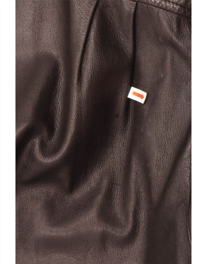 Jaqueta feminina de couro superdimensionada Danier UK 6 XS preta