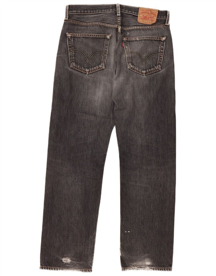 LEVI'S Masculino 501 Straight Jeans W32 L32 Algodão Preto