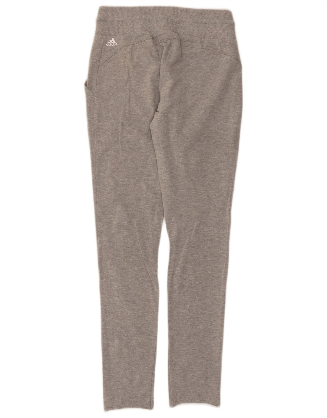 Calça de treino feminina Adidas UK 8/10 pequena cinza manchada de poliéster