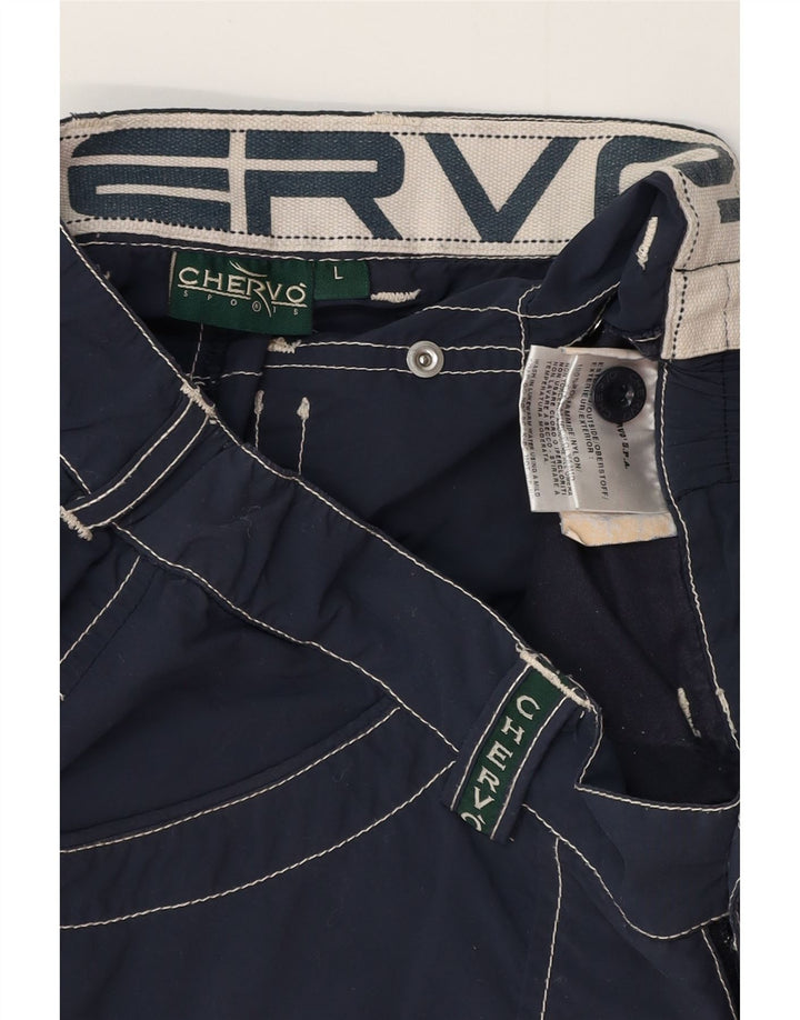 Shorts cargo masculino CHERVO 11-12 anos grande W26 azul marinho poliamida
