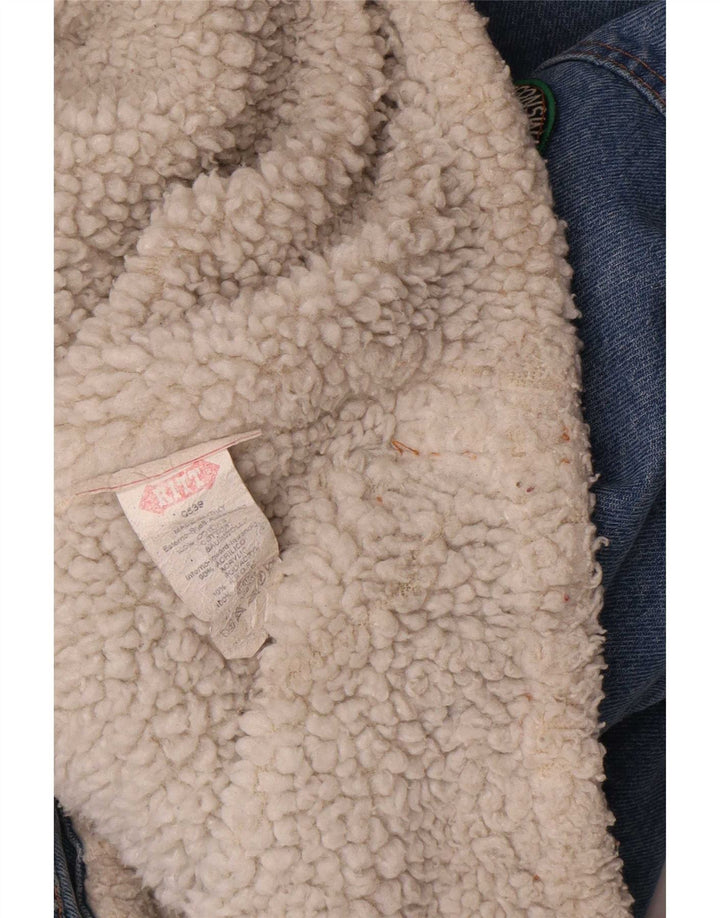Jaqueta masculina Ritt Graphic Denim Sherpa Reino Unido 40 grande algodão azul