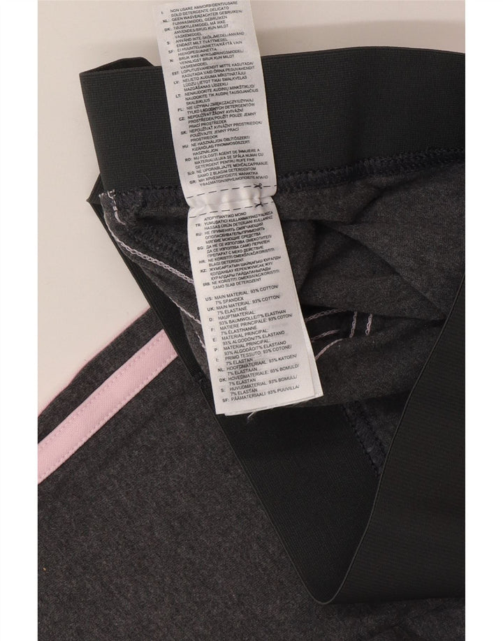 Leggings Adidas Femininas UK 8/10 Pequenas Cinza Algodão
