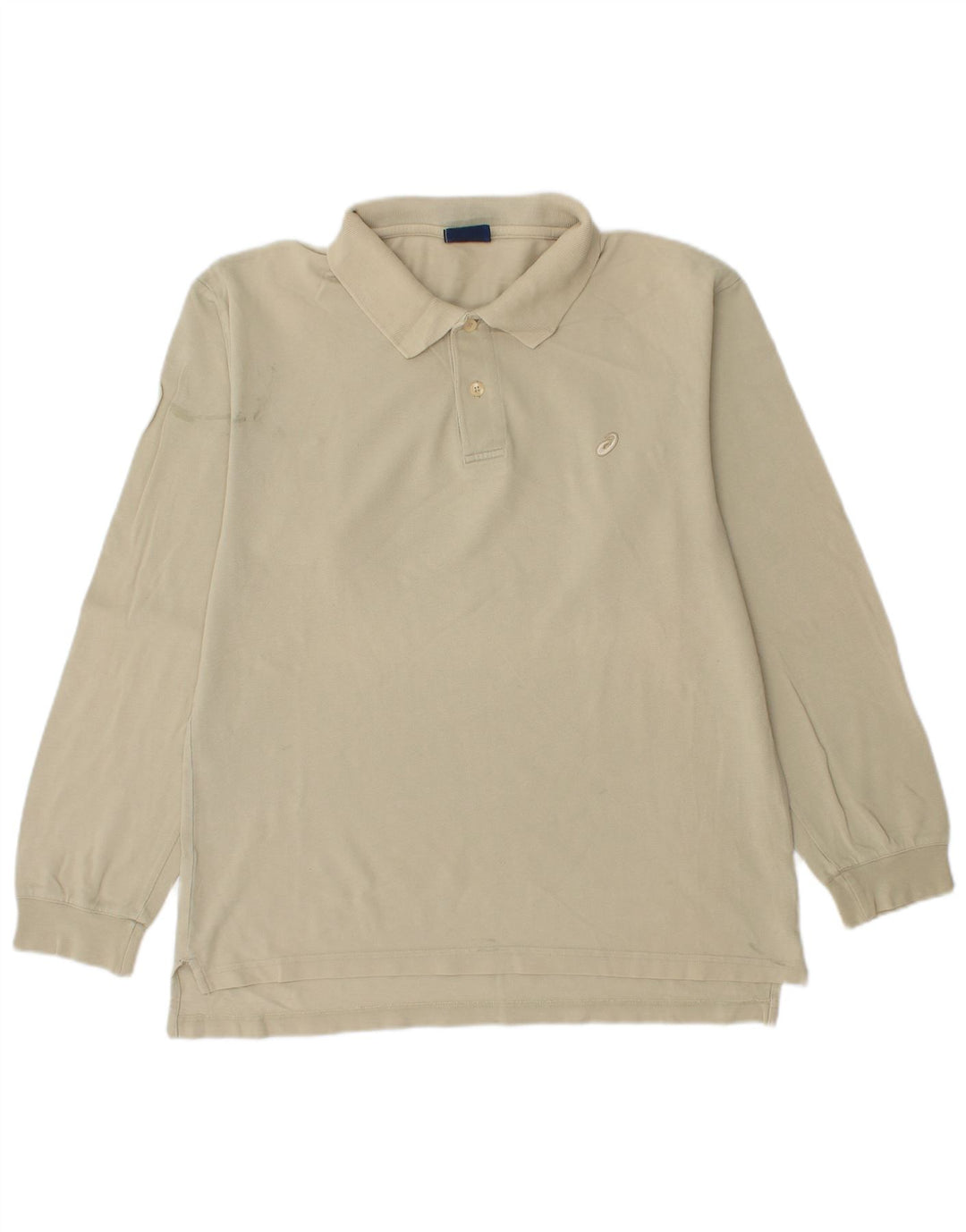 Camisa polo masculina de manga comprida Asics pequena bege