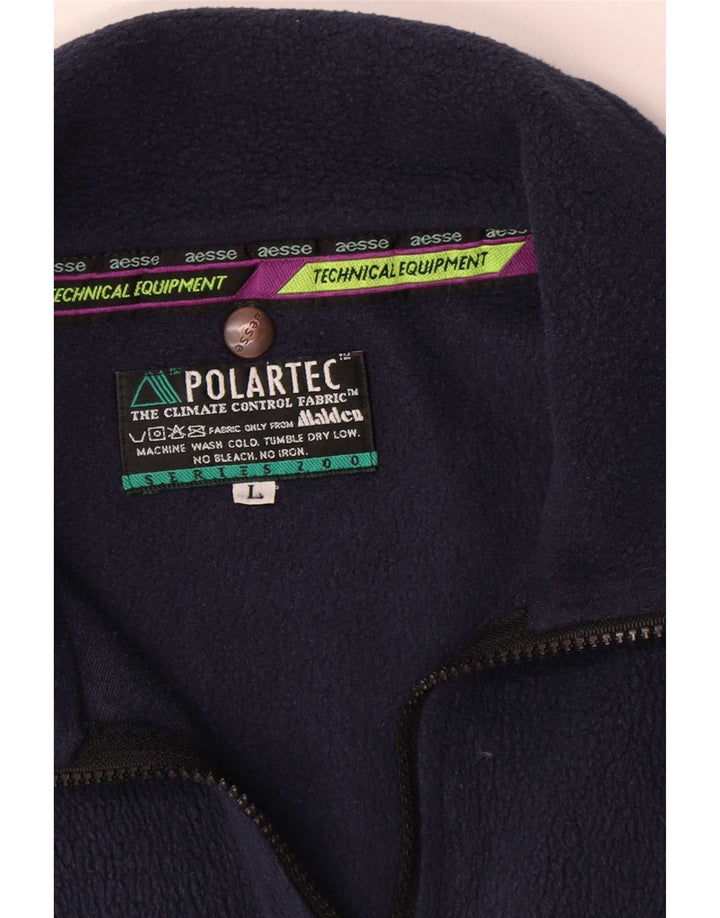 Jaqueta de lã masculina Aesse UK 40 grande poliéster azul marinho