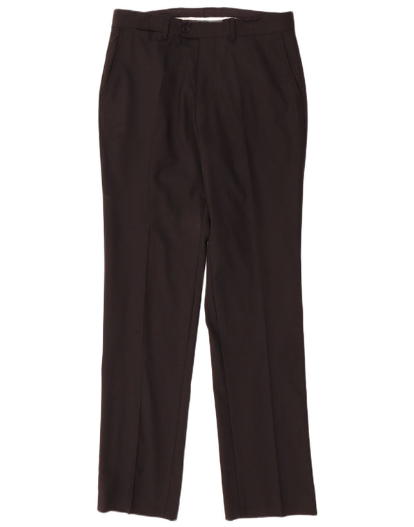 Calça masculina Zara Pegged Suit EU 48 XL W38 L35 Lã Preta Clássica