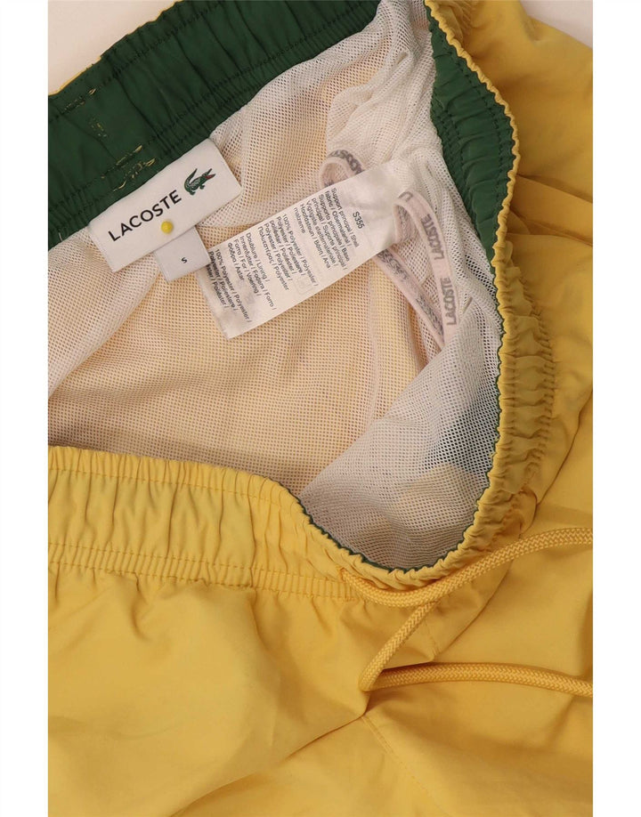 Shorts de natação feminino Lacoste UK 10 pequeno poliéster amarelo
