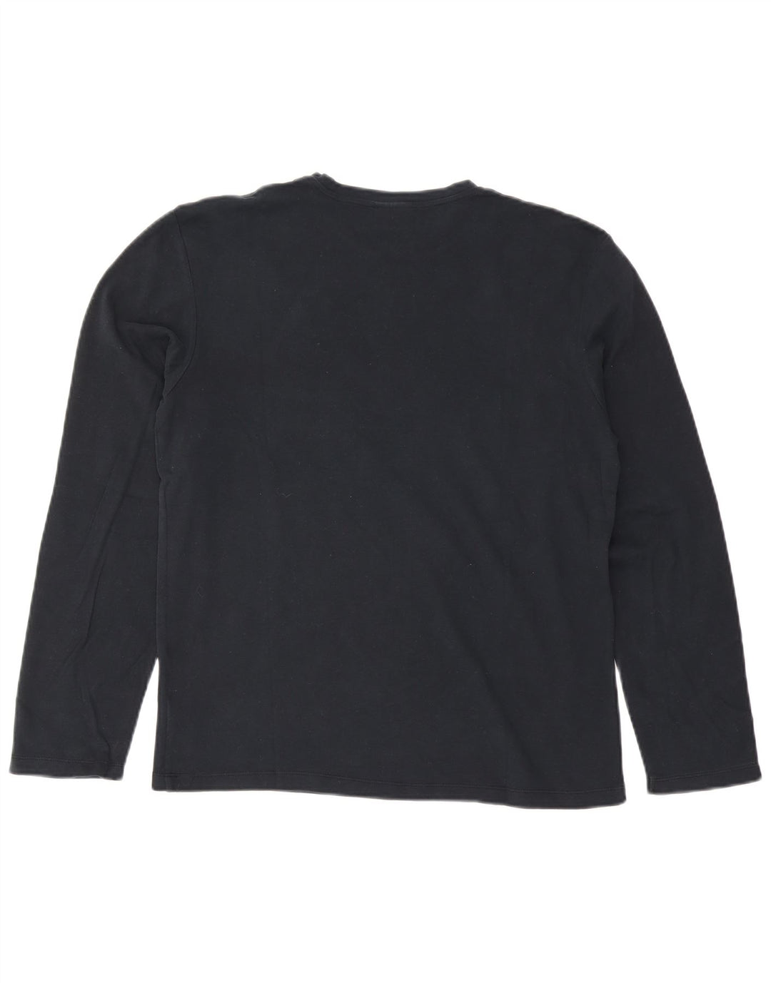 Trussardi Top masculino de manga comprida grande algodão listrado azul marinho