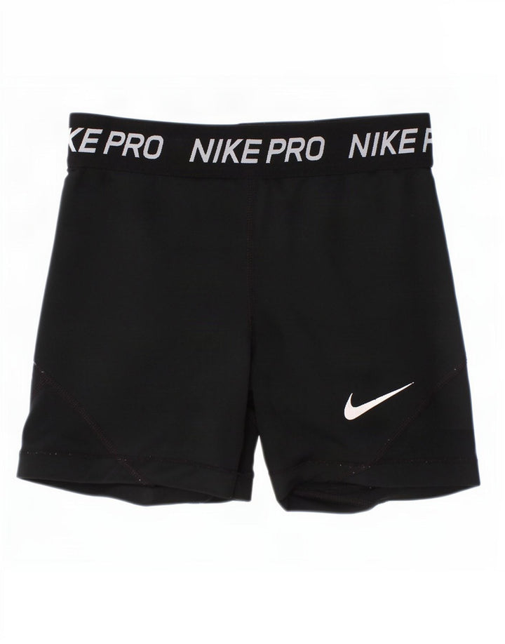 Shorts esportivos gráficos Nike Girls Dri Fit 10-11 anos médio preto poliéster
