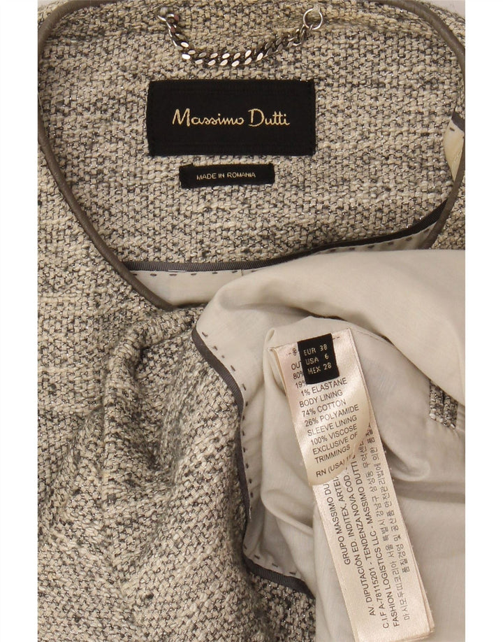 Sobretudo feminino MASSIMO DUTTI EU 38 pequeno algodão bege manchado