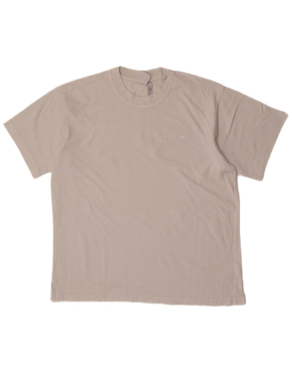 Adidas Mens Camiseta Top Grande Algodão Branco