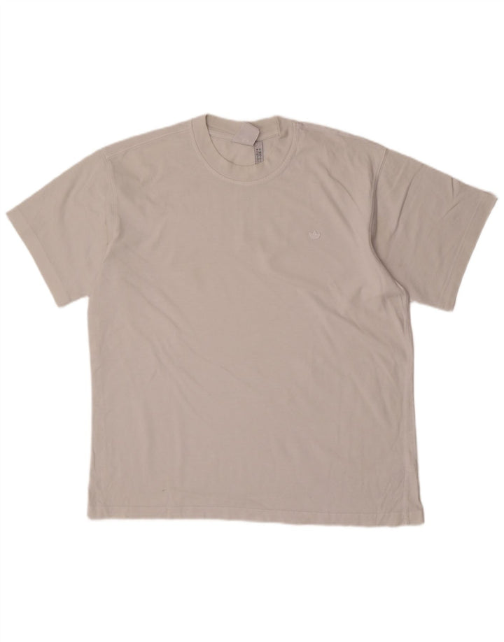 Adidas Mens Camiseta Top Grande Algodão Branco