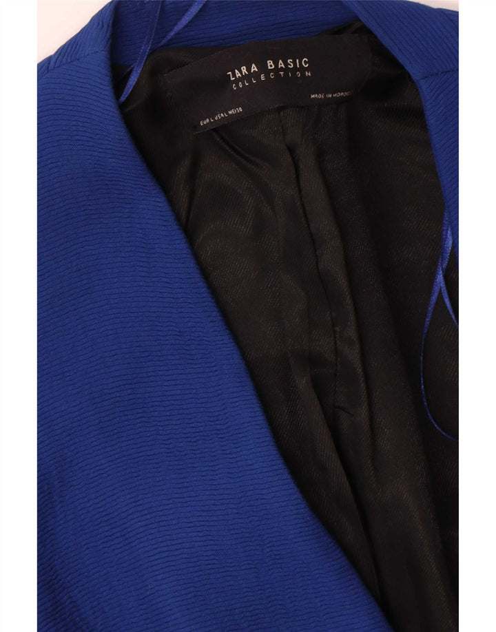 Jaqueta blazer feminina Zara com 1 botão Reino Unido 16 grande azul viscose