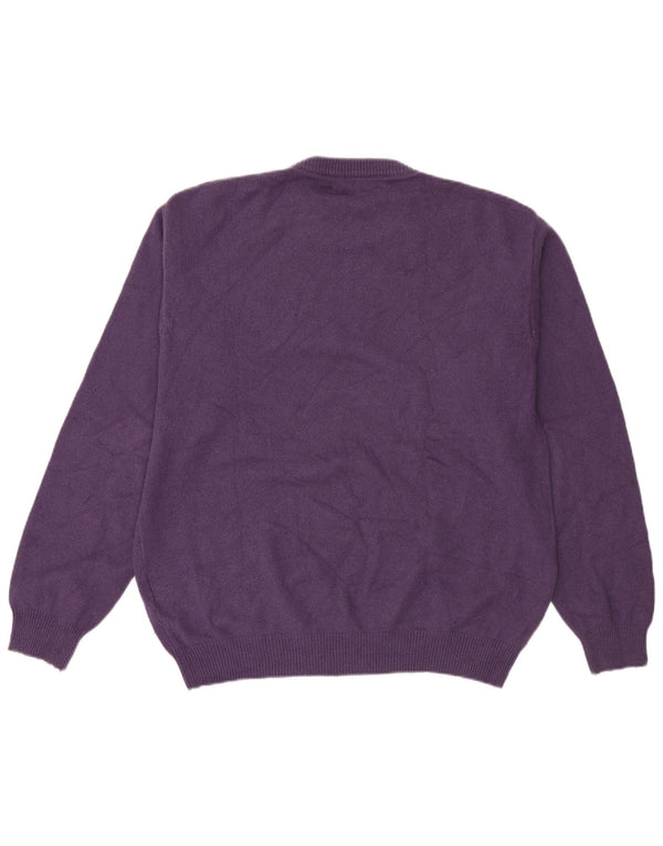Suéter masculino Marlboro Classics com gola redonda 3XL lã roxa