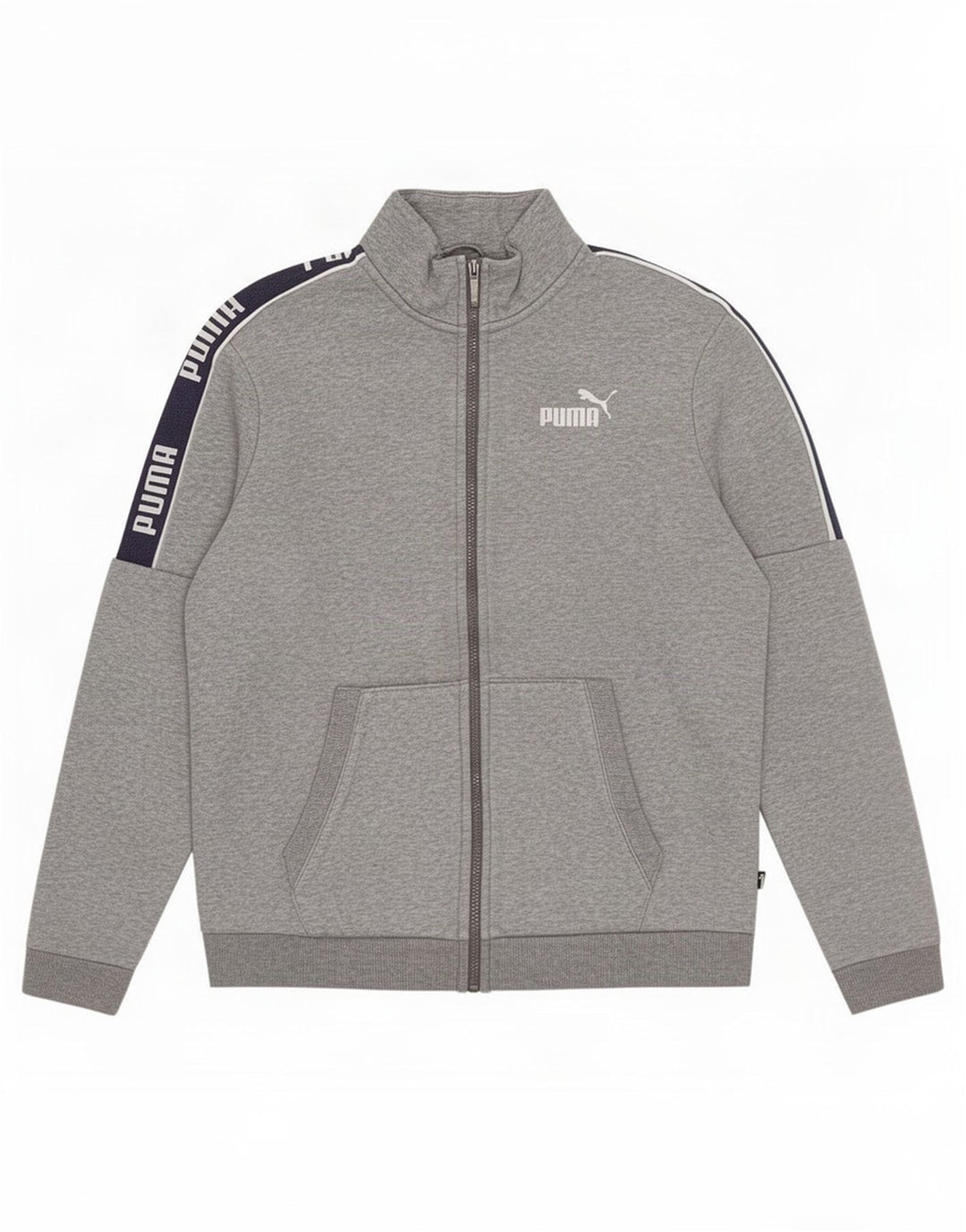 Jaqueta masculina Puma Graphic Tracksuit Top cinza médio algodão colorblock