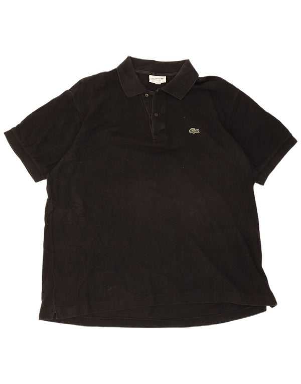 Camisa polo masculina Lacoste Classic Fit tamanho 7 2XL algodão preto
